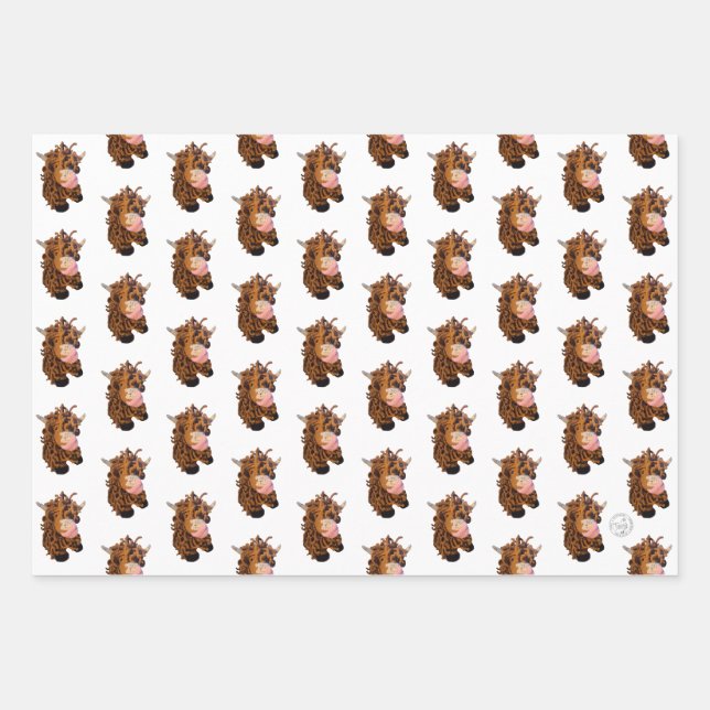Highland Cow Wrapping Paper (Front)