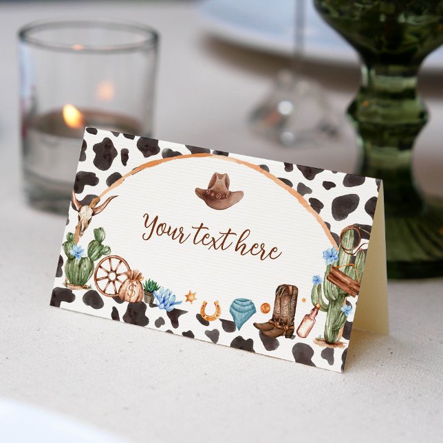 Highland Cowboy Birthday Place Card (Creator Uploaded)