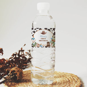 Highland Cowboy Birthday Water Bottle Label