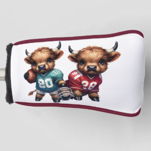 Highland Cows and Football Golf Head Cover