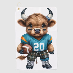 Highland Cows and Football Golf Towel