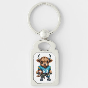 Highland Cows and Football Key Ring
