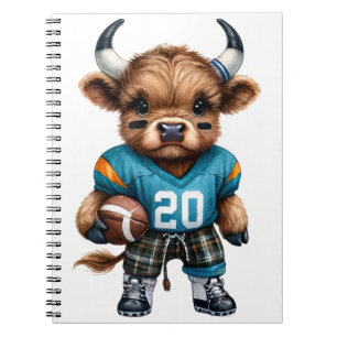Highland Cows and Football Notebook