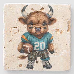 Highland Cows and Football Stone Coaster