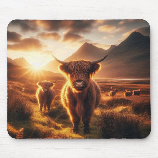 Highland Cows Mouse Mat (Front)