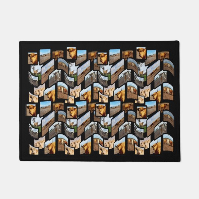 Highland Cows Photo Collage, Doormat (Front)
