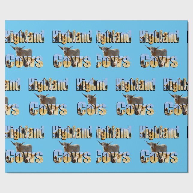 Highland Cows Picture Logos, Wrapping Paper (Seam)