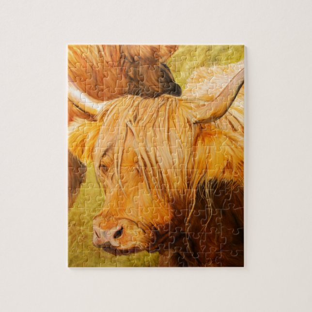 Highland cows, scottish cattle jigsaw puzzle (Vertical)