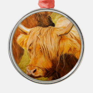 Highland cows, scottish cattle metal tree decoration