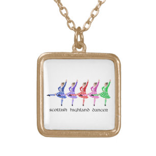 Highland Dance Line Gold Plated Necklace
