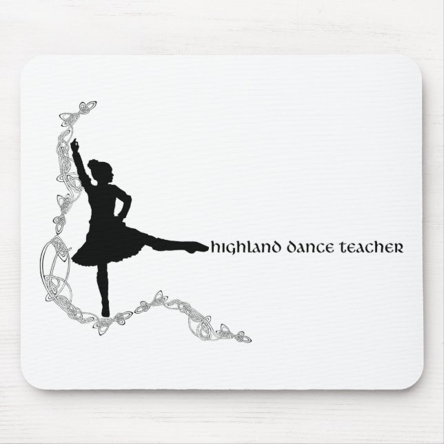 Highland Dance Teacher - Black Silhouette Mouse Mat (Front)