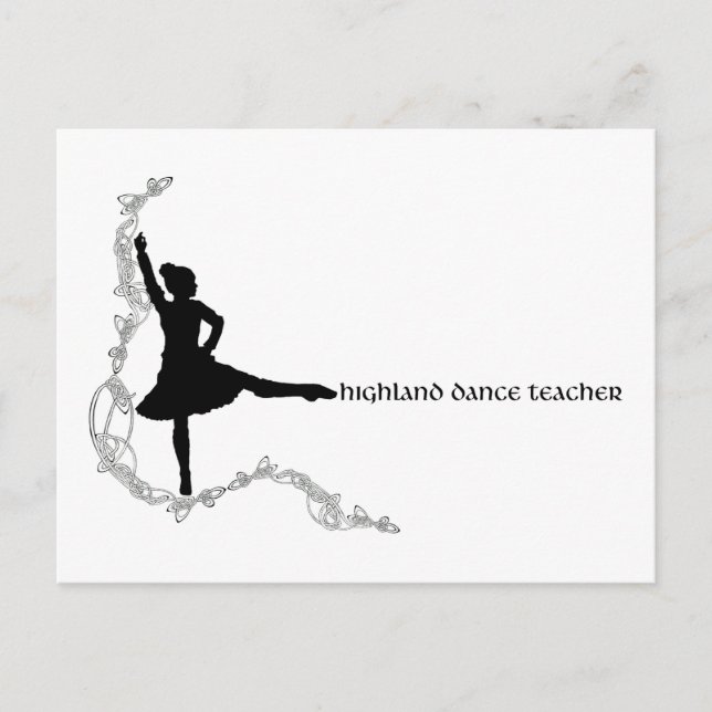 Highland Dance Teacher - Black Silhouette Postcard (Front)
