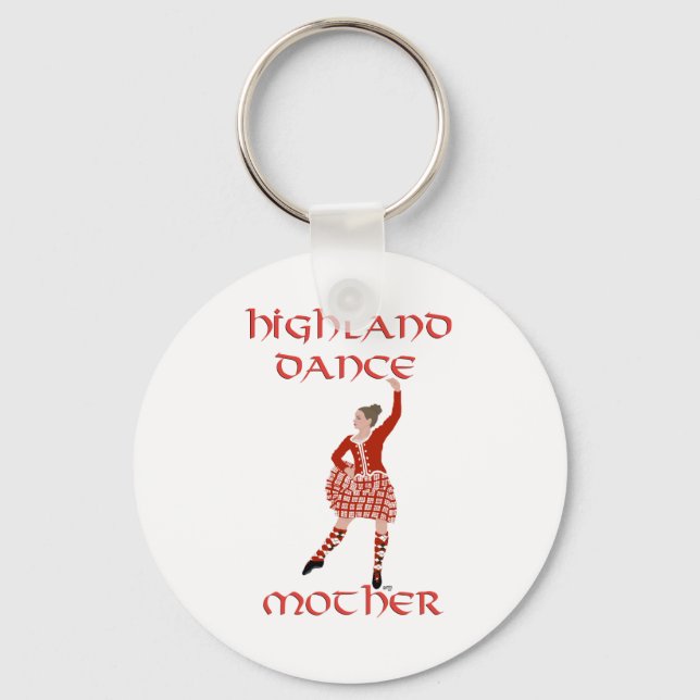 Highland Dancer Mother - Red Key Ring (Front)
