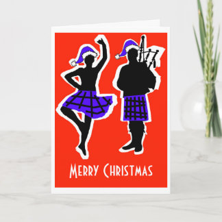 Highland Dancer & Piper Christmas Card