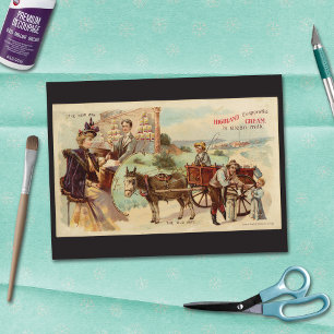 Highland Evaporated Cream Vintage Ad craft Tissue Paper