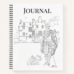 Highland Gent with Scottie Dogs Spiral Notebook