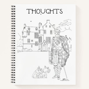 Highland Gent with Scottie Dogs Spiral Notebook