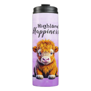 Highland Happiness   Cute Baby Cow Thermal Tumbler