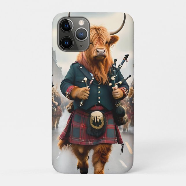 Highland Harmony:  Bagpipe Highland Cow Band  Case-Mate iPhone Case (Back)