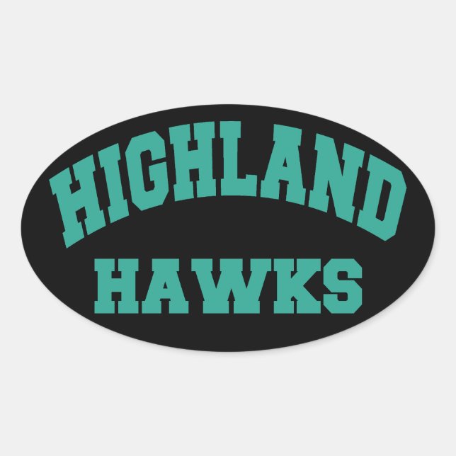 Highland Hawks Oval Sticker (Front)