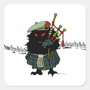 Highland Hedgehog Piper Square Sticker