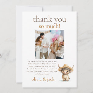Highland Holy Cow Photo Baby Shower Thank you Card