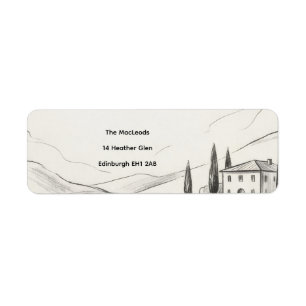 Highland House Sketch Return Address Label