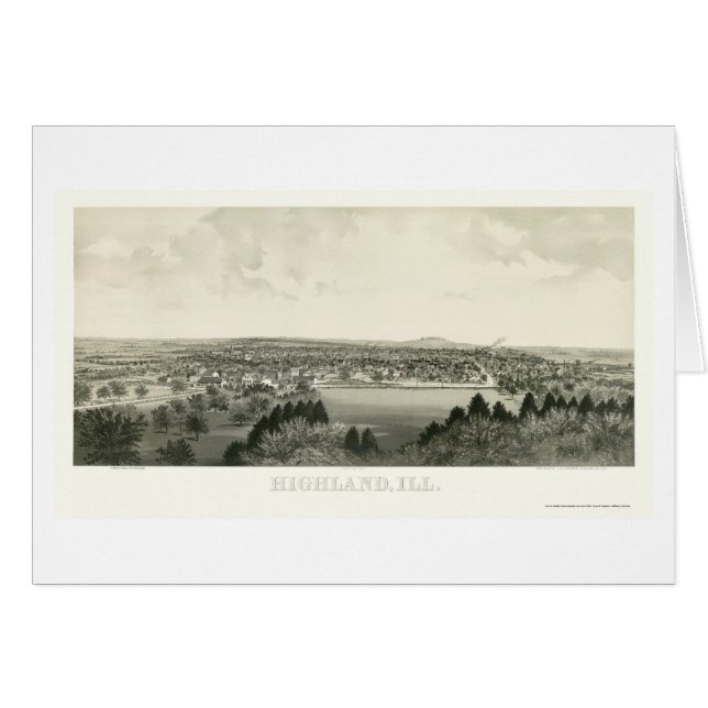 Highland, IL Panoramic Map - 1894 (Front Horizontal)