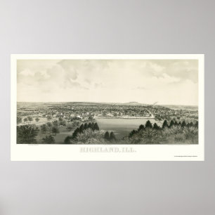 Highland, IL Panoramic Map - 1894 Poster