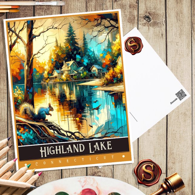  Highland Lake, Connecticut | Vintage Painting Postcard (Creator Uploaded)
