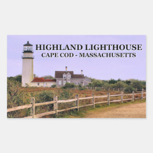 Highland Lighthouse, Cape Cod, Massachusetts Rectangular Sticker
