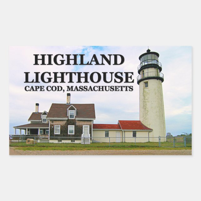 Highland Lighthouse, Cape Cod, Massachusetts Rectangular Sticker (Front)