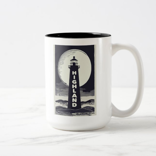 Highland Lighthouse Massachusetts Moon Two-Tone Coffee Mug (Right)
