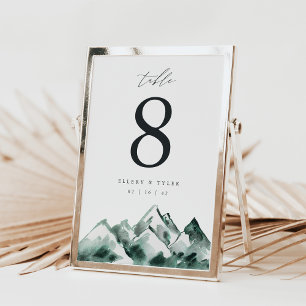 Highland   Mountain Wedding Table Number Card