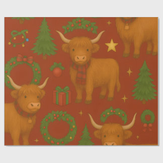 Highland Noel Glow (Red Edition) Wrapping Paper
