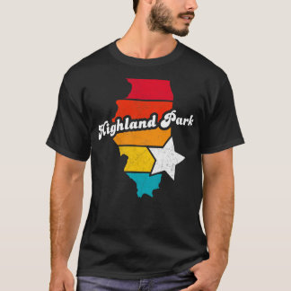 Highland Park Illinois Vintage Distressed Souvenir T-Shirt