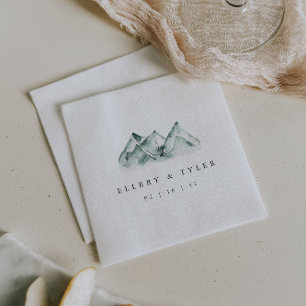 Highland   Personalized Mountain Wedding Napkin