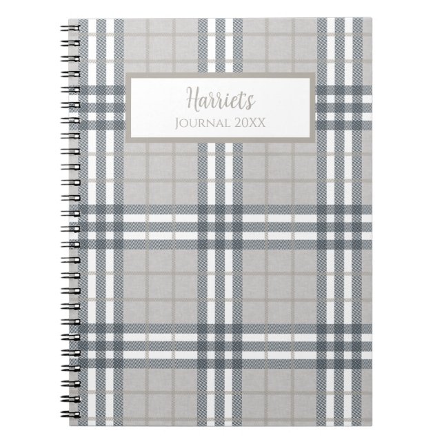 Highland Plaid Personalised Journal Notebook (Front)