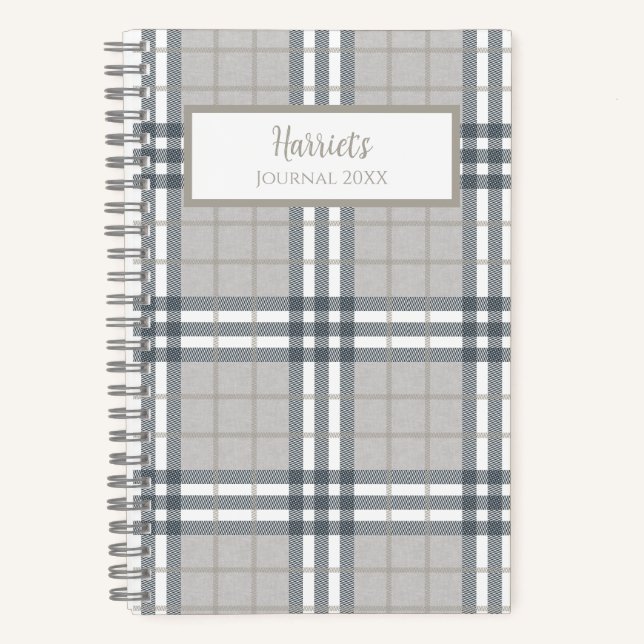 Highland Plaid Personalized Journal Notebook (Front)