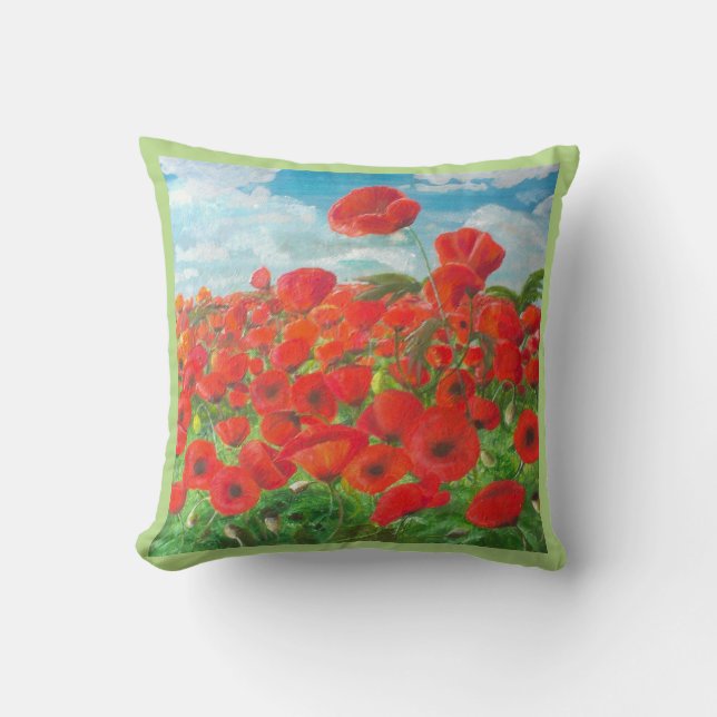 Highland Poppies Cushion (Front)