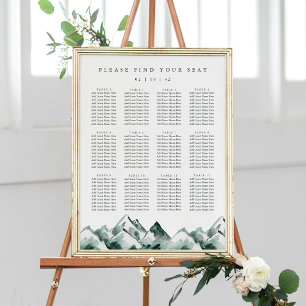 Highland Printable Mountain Wedding Seating Chart