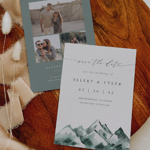 Highland Rustic Minimal Mountain Wedding Save The Date