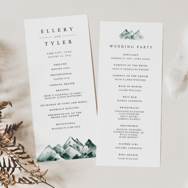 Highland | Rustic Mountain Wedding Programme (Creator Uploaded)