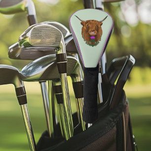 Highland Scottish Cow Purple Celtic Knot Work Golf Head Cover