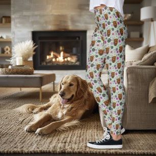 Highland Scottish Cow Purple Celtic Thistle Leggings