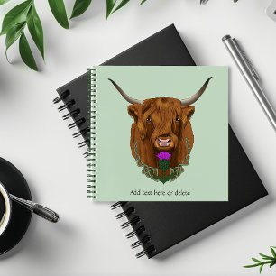 Highland Scottish Cow Purple Celtic Thistle Notebook