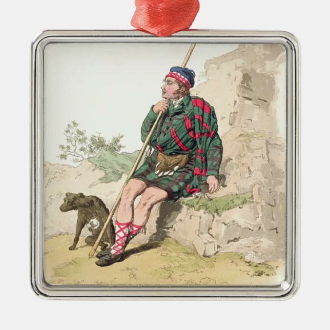 Highland Shepherd, from 'Costume of Great Britain' Metal Tree Decoration (Front)