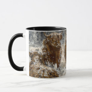 Highland Soul: Whimsical Snowy Cows Vintage Mug
