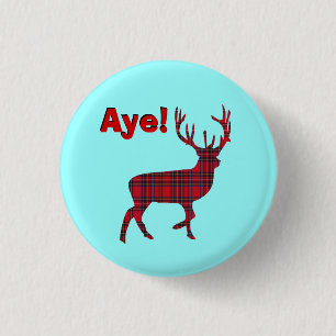 Highland Stag Scottish Independence Pinback 3 Cm Round Badge