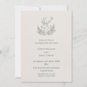 Highland Stag Wedding Invitation